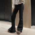 Lässige Damenhose, Elegante Einfarbige Basic-Schlaghose, Modische Damen-Hose mit Niedriger Taille, Schlanke Elastische Y2K Frühlings-Büro- und Ausgeh-Sweatpants
