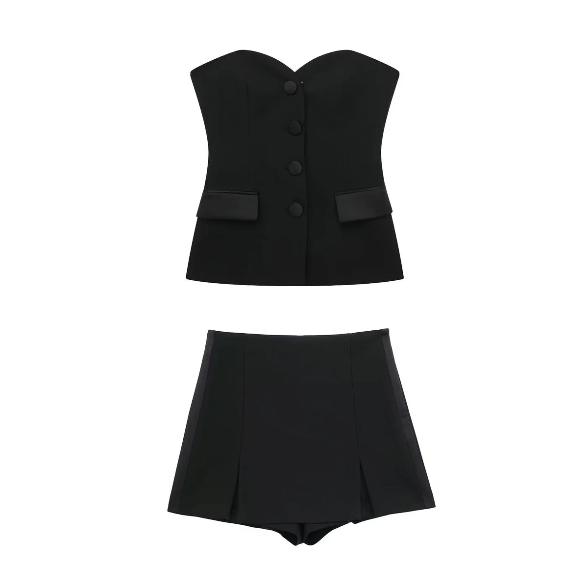 HH Sommer Frauen Elegante Rosa Shorts Röcke Sets Vorderen Knopf Rohr Tops Schlank Schlitz Shorts Culottes Weibliche Mode Streetwear