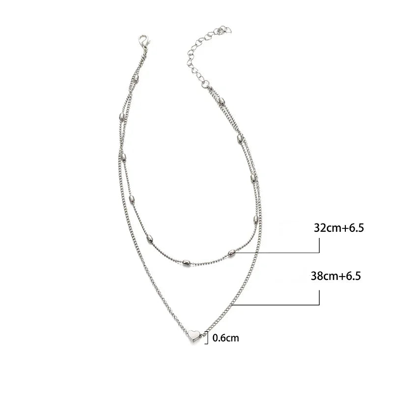 Vintage winzige Herz Halskette für Frauen Halskette Herz Anhänger Halskette ethnischen böhmischen Halsreif Halskette Modeschmuck Geschenk