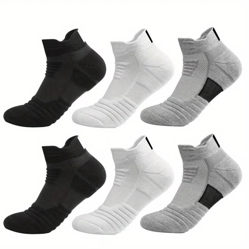 HSS 6/3/1 Paar neue Männer Sport Laufen Fitness Flug kurze Röhre Socken Damen Handtuch unten Basketball Socken einfarbig schwarze Socken