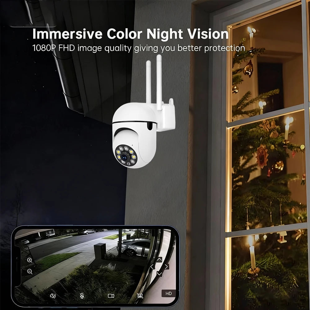 Cam720 APP 5MP PTZ IP-Kamera Intelligente Außen-Überwachungskamera WLAN CCTV mit Farbnachtsicht Drahtlose HD 2-Wege-Audio-Kommunikation