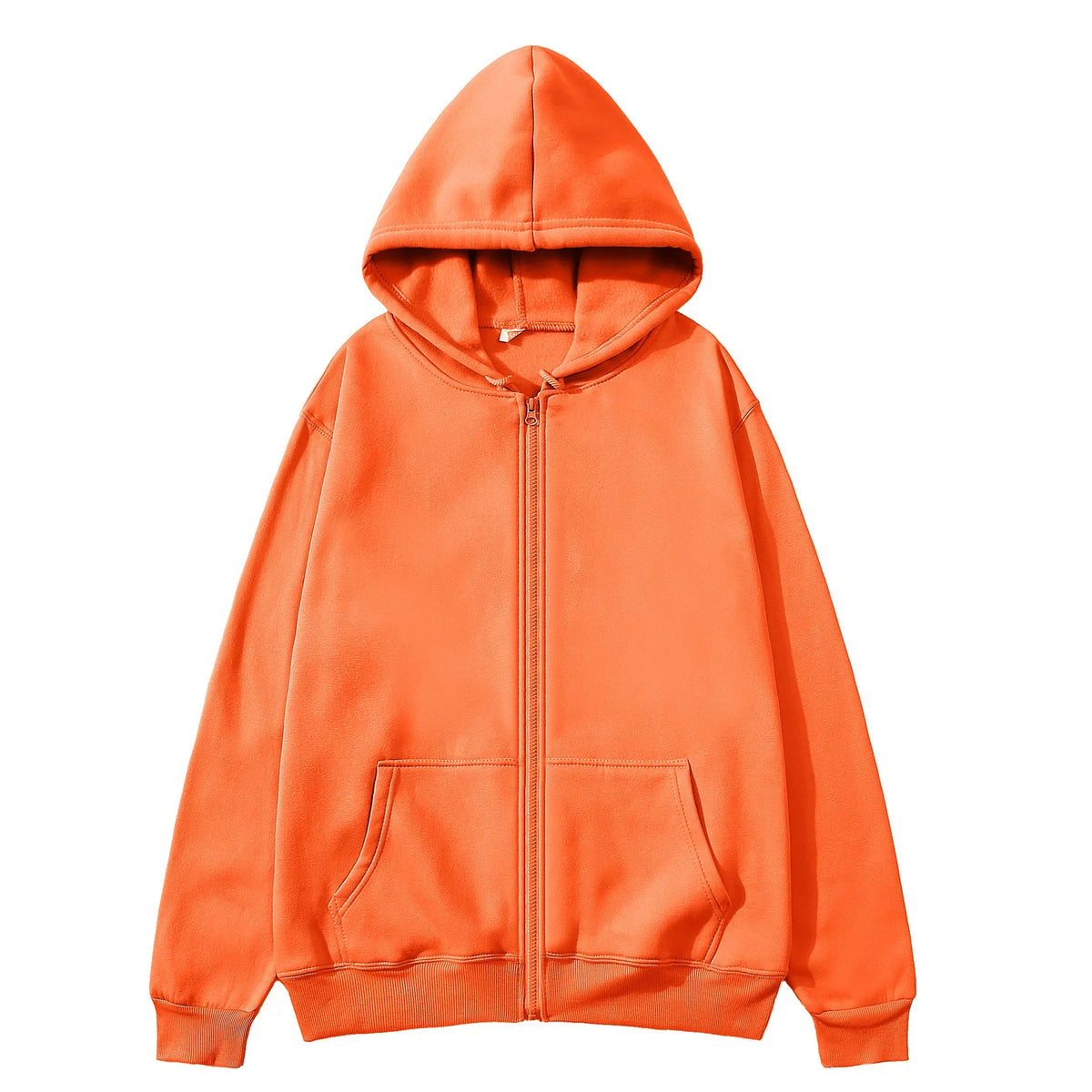 Einfarbige Damen-Kapuzenpullover mit Reißverschluss, Herbst, lässige Sportbekleidung, trendiger, bequemer, langärmeliger All-Match-Taschen-Kapuzenpullover