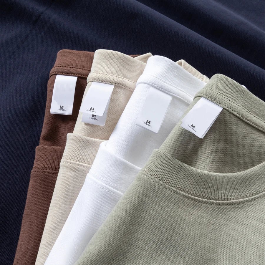 WAVLATII Neue 100 % Baumwolle 280 g/m2, dicke T-Shirts für Damen und Herren, weiß, lässig, übergroße T-Shirts, Unisex, einfarbig, schwarz, Basic-Tops WT2477