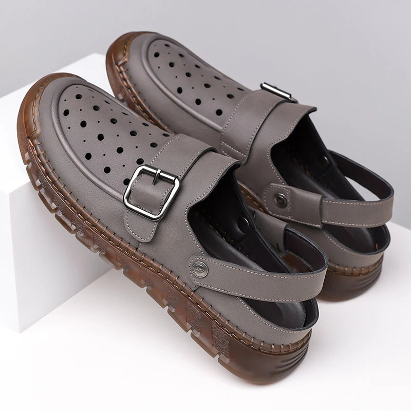 Modische Herren-Hohlschuhe, atmungsaktive Cut-Out-Schuhe für den Sommer, rutschfeste Fahrerschuhe für den Außenbereich-XH608