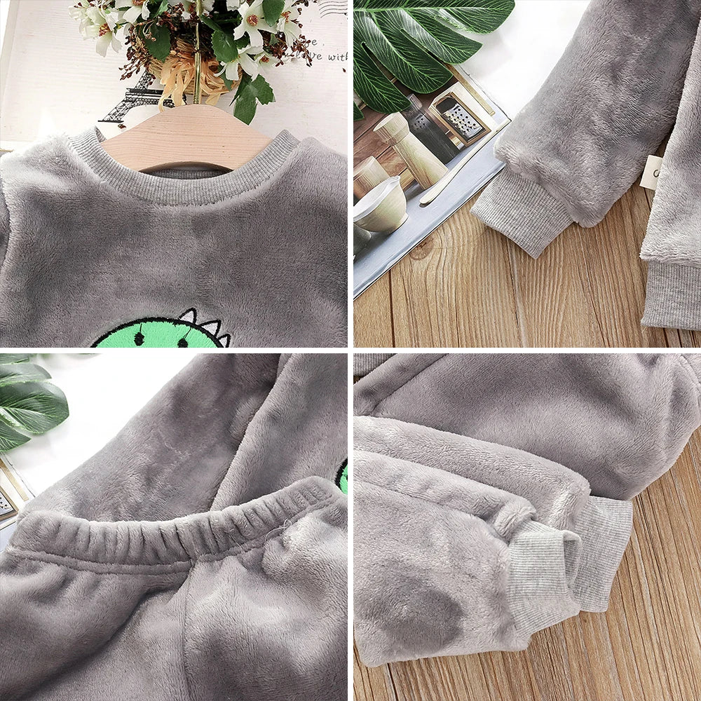 Bär Führer Mädchen Kleidung Sets Winter Flanell Homewear Set kinder Pyjamas Jungen und Mädchen Dicken Korallen Samt Zwei-stück Set