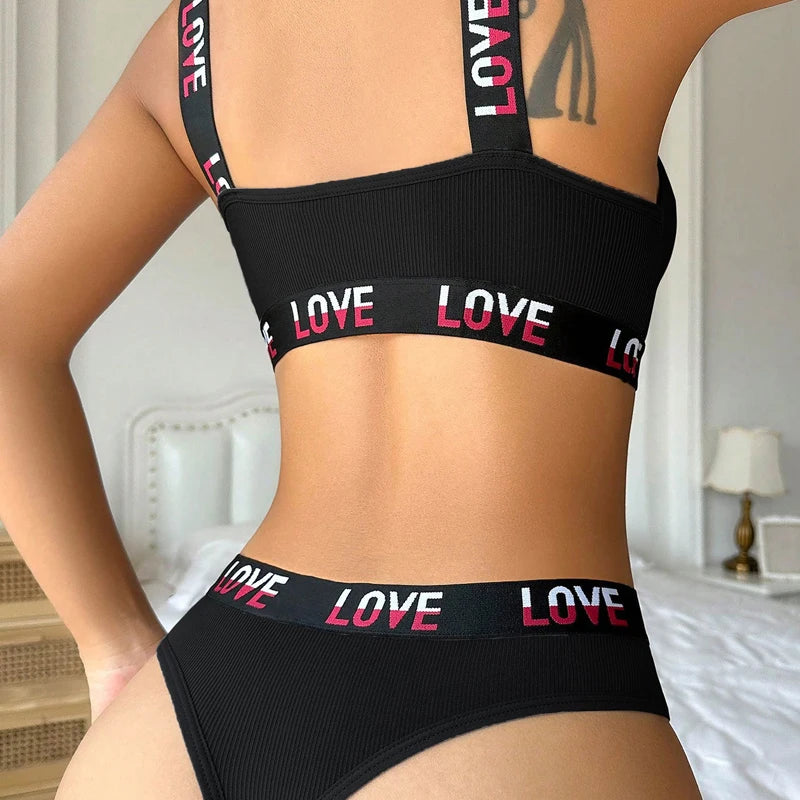 CINOON Sexy Push-Up-Oberteile-Set, Höschen mit niedriger Taille, kabellose Damenunterwäsche, Sport-BH-Set aus Baumwolle, rückenfreies Bralette-Dessous