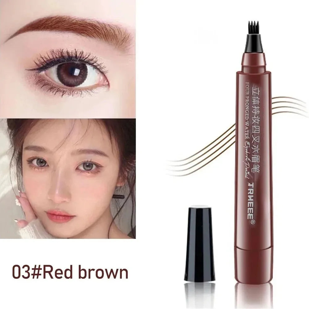 5 Farben Microblading Augenbrauenstift Wasserfester Flüssiger Augenbrauenstift Langanhaltender Augenbrauenstift 4-Punkt-Augenbrauenstift Kosmetik