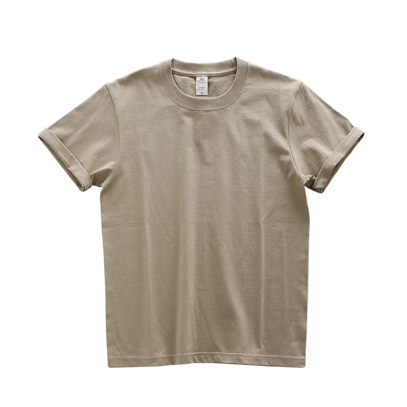Dukeen 280gsm übergroße schwere T-Shirt für Männer Sommer Kurzarm T-Shirt Baumwolle einfarbig Top lässig T-Shirts ein Stück