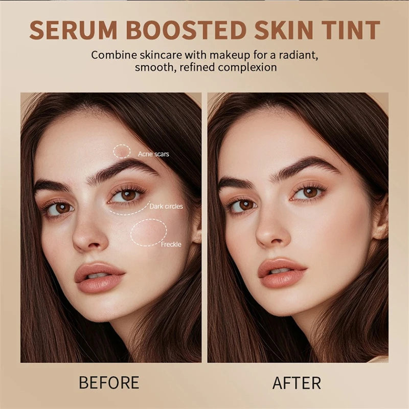 Hautfarbener Foundation-Stick in 6 Farben mit Serum-Boost, Seidiger Textur, Feuchtigkeitsspendende Abdeckung, Concealer-Basis, Gesichtskontur-Stick Make-up