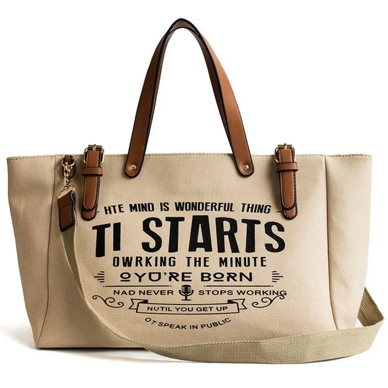 1 Stück Neue koreanische Edition INS Hochkapazitäts Leinwand Tote Tasche Gelegenheits Student eine Schulter Crossbody Handtasche