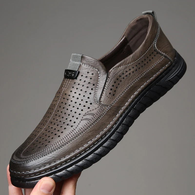 Herren Slip-on Loafers Sommer Atmungsaktive Rutschfeste Business-Freizeitschuhe Weiche Sohle Outdoor-Fahrschuhe-WC886-1
