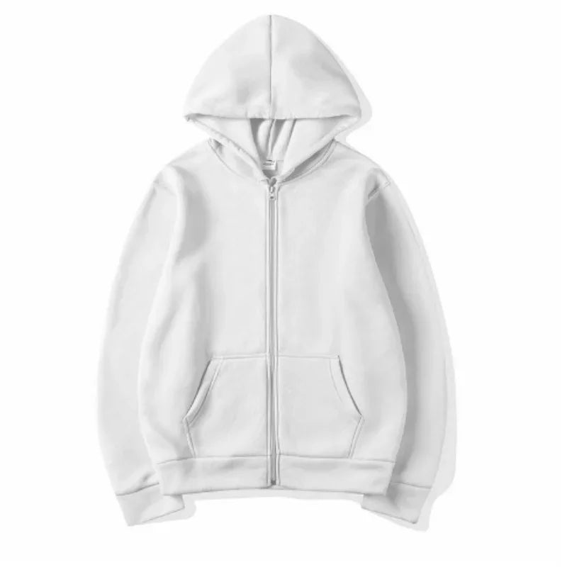 Einfarbige Damen-Kapuzenpullover mit Reißverschluss, Herbst, lässige Sportbekleidung, trendiger, bequemer, langärmeliger All-Match-Taschen-Kapuzenpullover