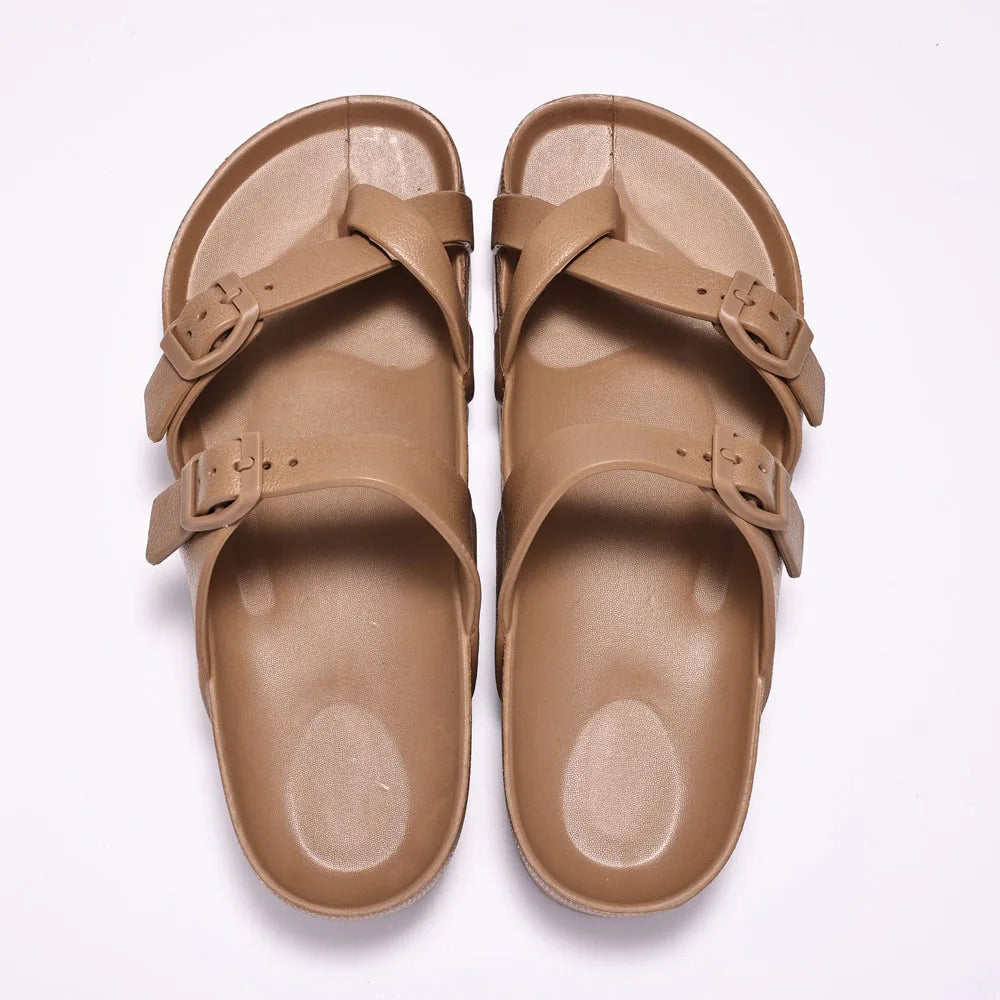 Crestar Modische Plateau-Sandalen, bequeme Schaumstoff-Slides, dicke Sohlen, Outdoor-Strandsandalen mit verstellbarer Schnalle und Fußgewölbeunterstützung