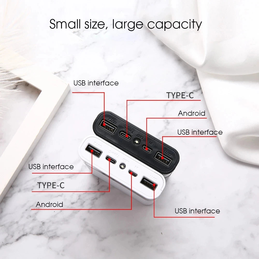 4x18650 DIY Power Bank Box 15000mAh Superschnelle Ladebox mit Digitalanzeige für BC1.2 für iPhone für Samsung