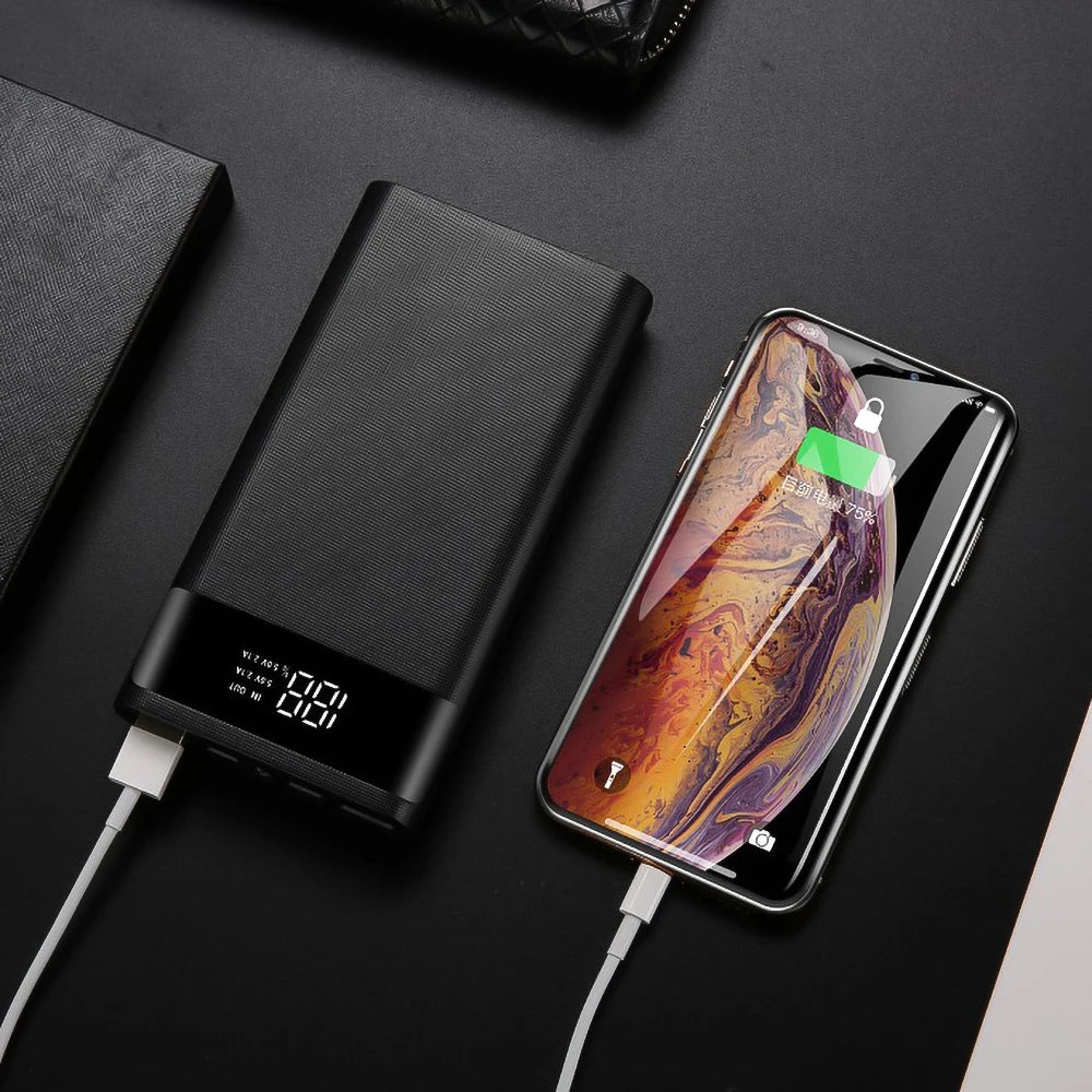4x18650 DIY Power Bank Box 15000mAh Superschnelle Ladebox mit Digitalanzeige für BC1.2 für iPhone für Samsung