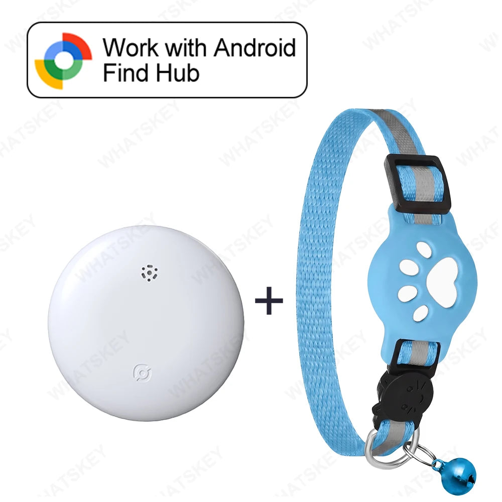 Verstellbares Haustier-Halsband mit GPS-Tracker, Google Find My Android Finder, Ortungsgerät-Set, Haustierzubehör, Elektronische Geräte für Katzen und Haustiere
