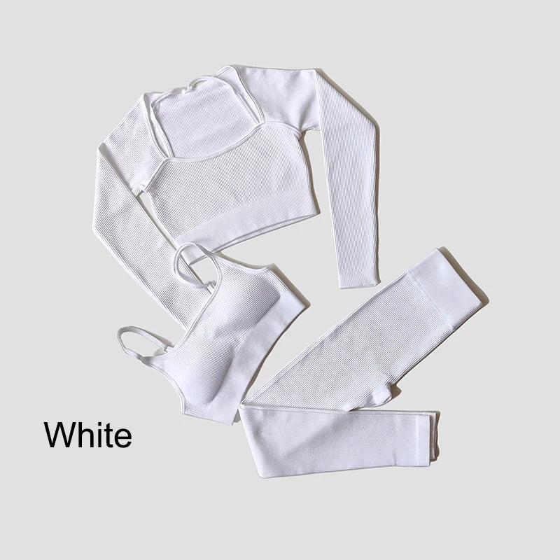 WAREBALL Nahtlose Workout Crop Top Sport Leggings Sexy Top Bh Yoga Outfits Für Frauen Sportswear Sportlich Tragen Gym Sets