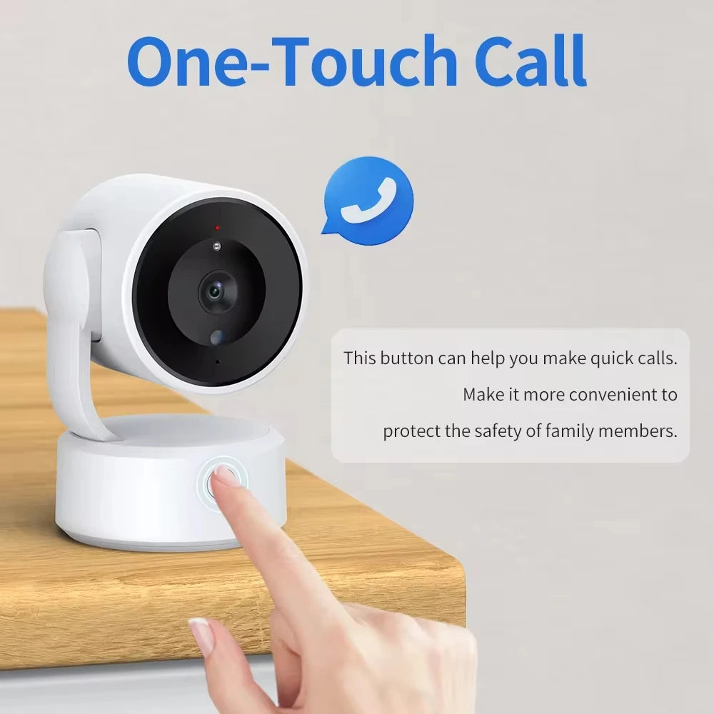 Tuya Wifi Indoor Überwachungskamera HD 2K 5MP One-Touch-Call Baby Monitor Home Security PTZ 4X Zoom Kamera menschliche Auto Tracking