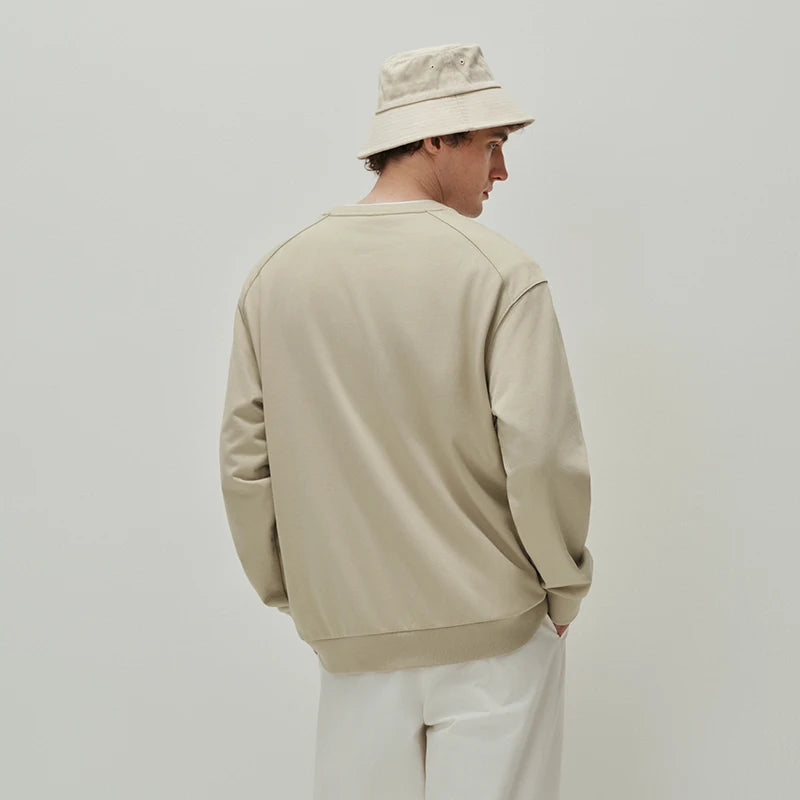 Semir Herren Sweatshirt Einfarbig Basic Rundhals Leicht Lockerer Strickpullover Alltäglicher Freizeitstil Herbst-Oberteil Tägliche Kleidung 2026