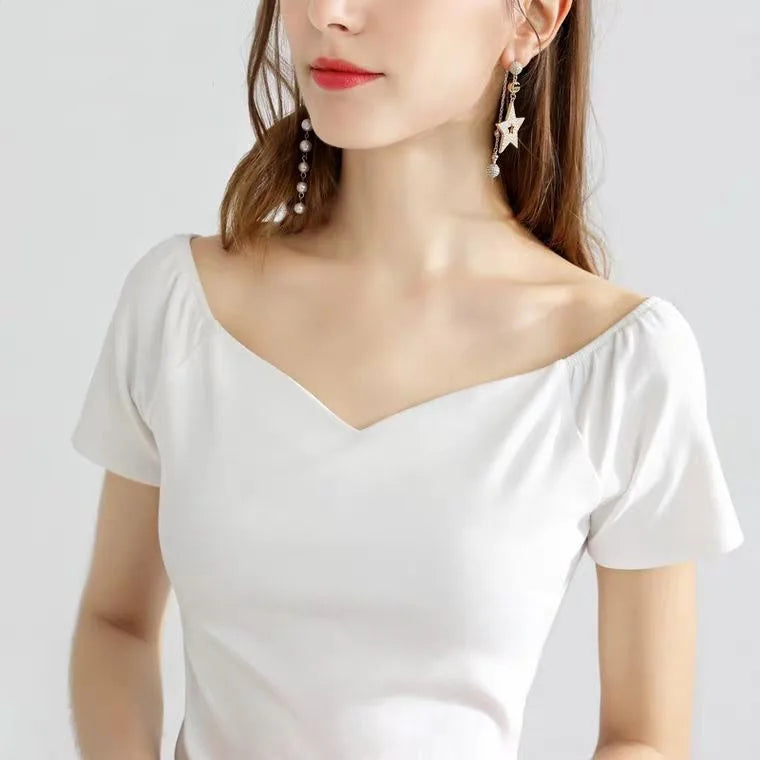 Mode Frauen Frühling Sommer Stil Baumwolle Blusen Shirts Frauen Casual Kurzarm V-ausschnitt Solide Lose Blusen Frauen Tops DF3492