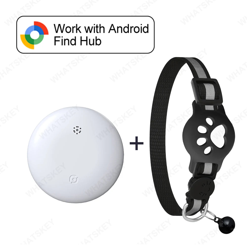 Verstellbares Haustier-Halsband mit GPS-Tracker, Google Find My Android Finder, Ortungsgerät-Set, Haustierzubehör, Elektronische Geräte für Katzen und Haustiere