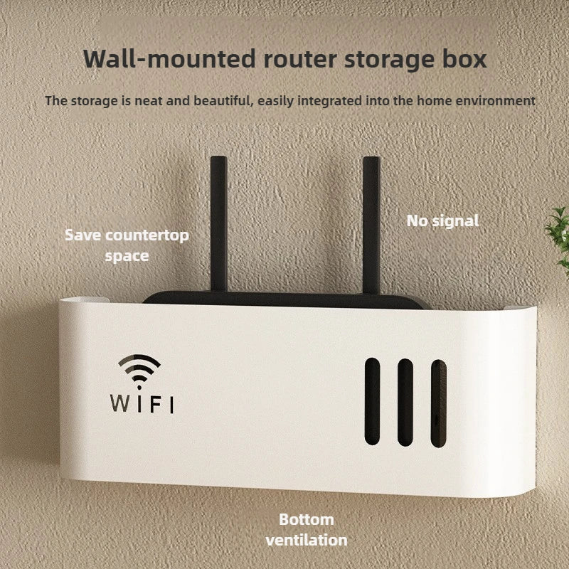 An der Wand montiertes kabelloses WIFI-Router-Regal aus ABS-Kunststoff, Aufbewahrungsbox, Router-Rack, Kabel-Stromhalterung, Organizer-Box für Wohnzimmer