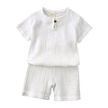 2-8 Jahre Kinder Freizeit anzug Baby Musselin T-Shirt und Shorts Mädchen blau grün weiß Tops und Hosen Sommer 2 Stück Kleidungs set
