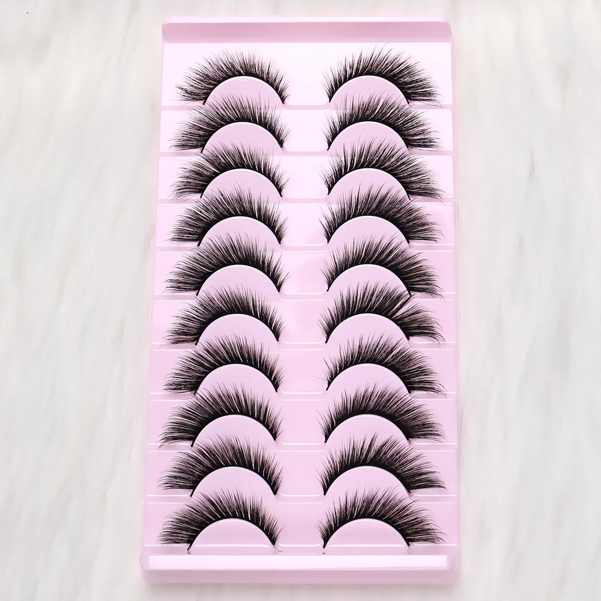 10 Paar C-Curl Fox Eyes Künstliche Wimpern - Weiche Faux-Nerz Wiederverwendbar, Langanhaltend Einfach Anzuwenden, Perfekt für Party/Tägliches Make-up