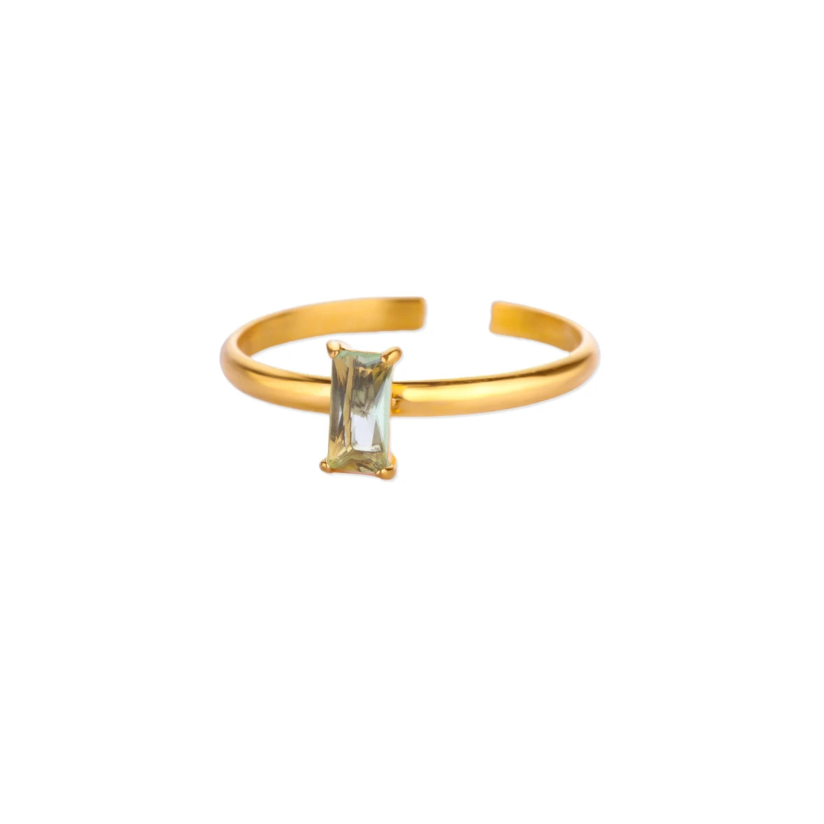 Edelstahl-Geburtsstein-Ringe für Frauen, goldfarben, Zirkon-Geburtsstein-Öffnungsring, minimalistischer Weihnachts- und Geburtstagsschmuck, Geschenk