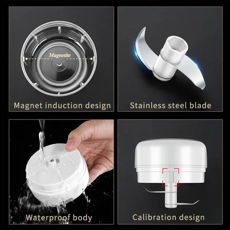 Elektrischer Mini-Knoblauchzerkleinerer 100ML/250ML Lebensmittelzerkleinerer Knoblauchpresse USB Tragbarer Kleiner Küchenprozessor für Gemüse