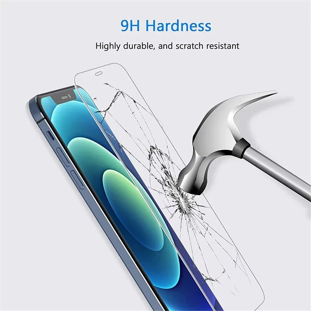 1-2 Stück Panzerglas für iPhone 17 Pro Max Air Displayschutzfolie für iPhone 16 15 14 13 12 11 Pro 6 Plus 7 8 SE Schutzglas