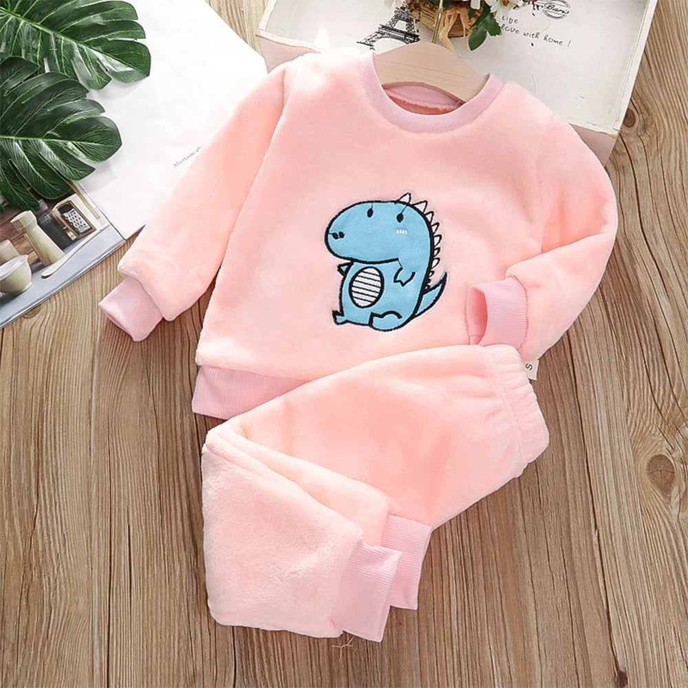 Bär Führer Mädchen Kleidung Sets Winter Flanell Homewear Set kinder Pyjamas Jungen und Mädchen Dicken Korallen Samt Zwei-stück Set