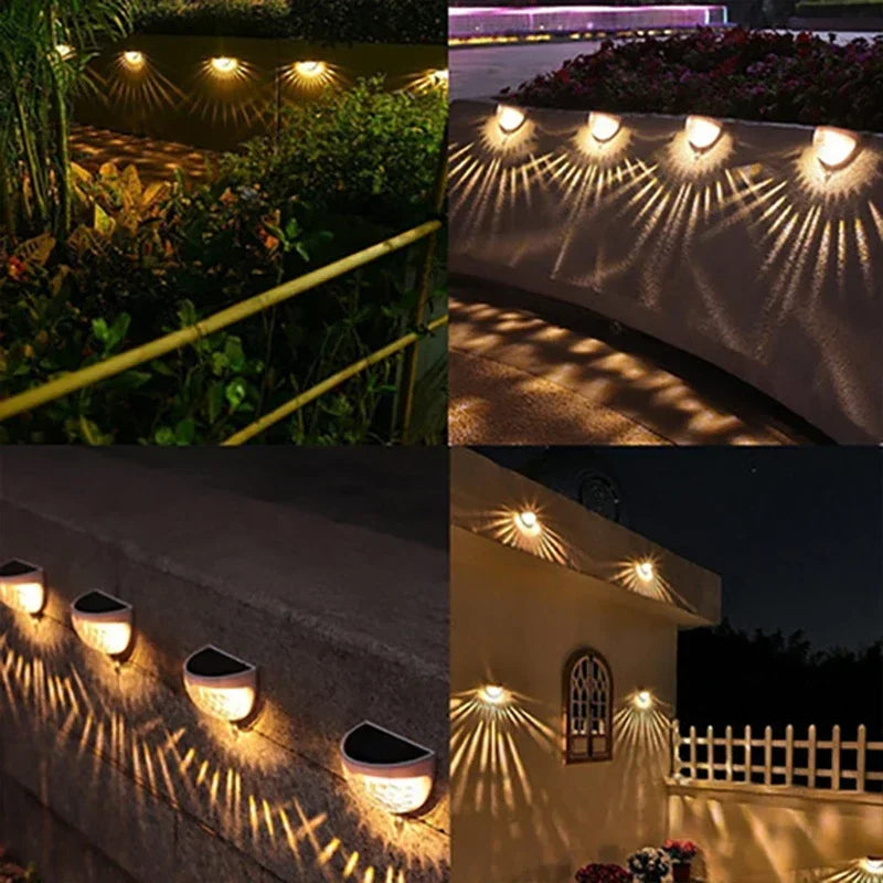2/4/6/10/12/18/20Pcs Solar Zaun Licht Im Freien Wasserdichte Wand Lampen Girlande Dekoration LED Licht für Garten Schritt Terrasse Treppen