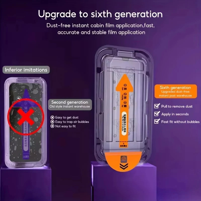 1-3 Stück Staubfreie Installation Sichtschutz-Displayschutzfolien für iPhone 18 Pro Max 17 16 14 11 12 13 15 7 8 Plus Mini XR XS Max Glas