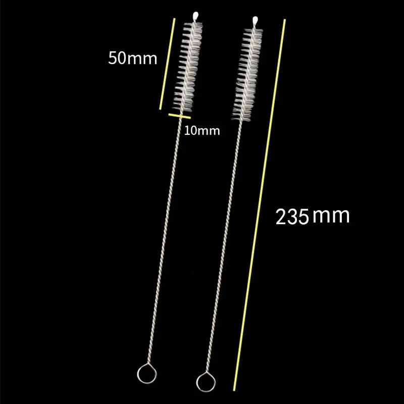 50/1 stücke Edelstahl Stroh Reinigung Pinsel Langen Griff Trinken Strohhalme Rohr Rohr Reiniger Pinsel für Baby Tasse Flaschen saubere Werkzeuge