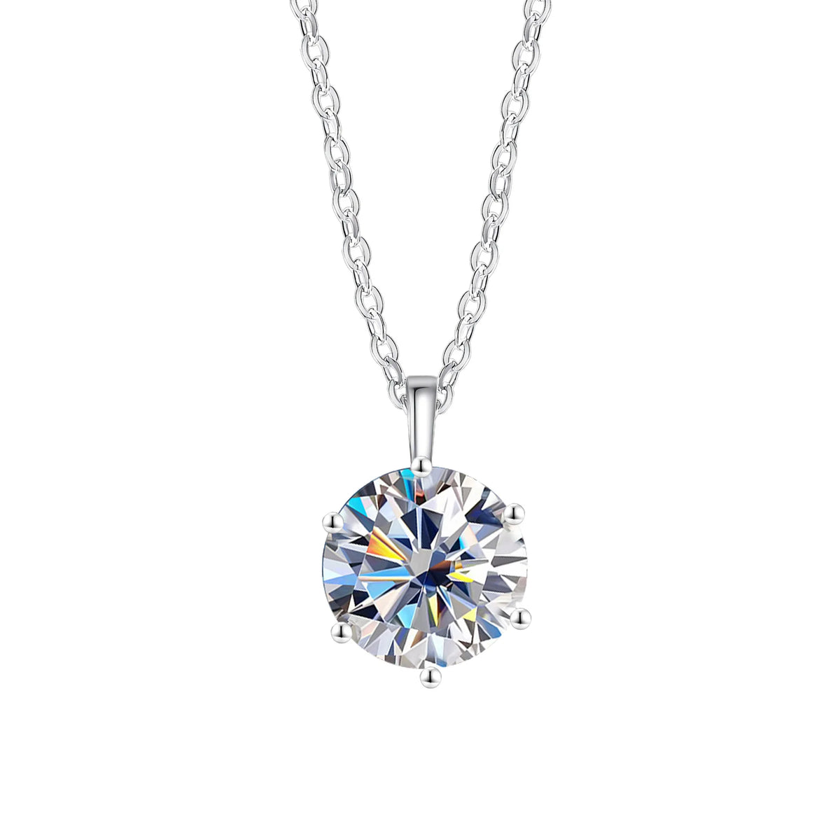 Neue 2-Karat-Halskette aus 925er-Sterlingsilber mit Anhänger, feiner Schmuck für Damen, Hochzeit, funkelnde, klassische Party-Mode