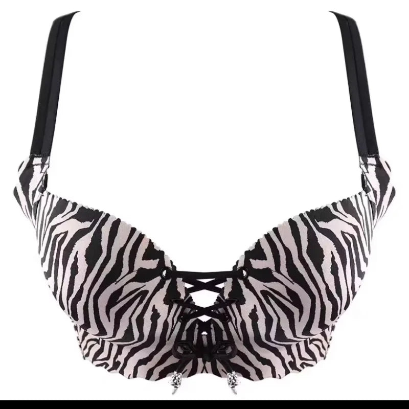 Sexy, verdicktes Push-up-BH-Set für Damen, kabelloser Komfort-BH mit verstellbarem Kordelzug, gepolsterte Bralette, schöner Rücken, elegante Dessous