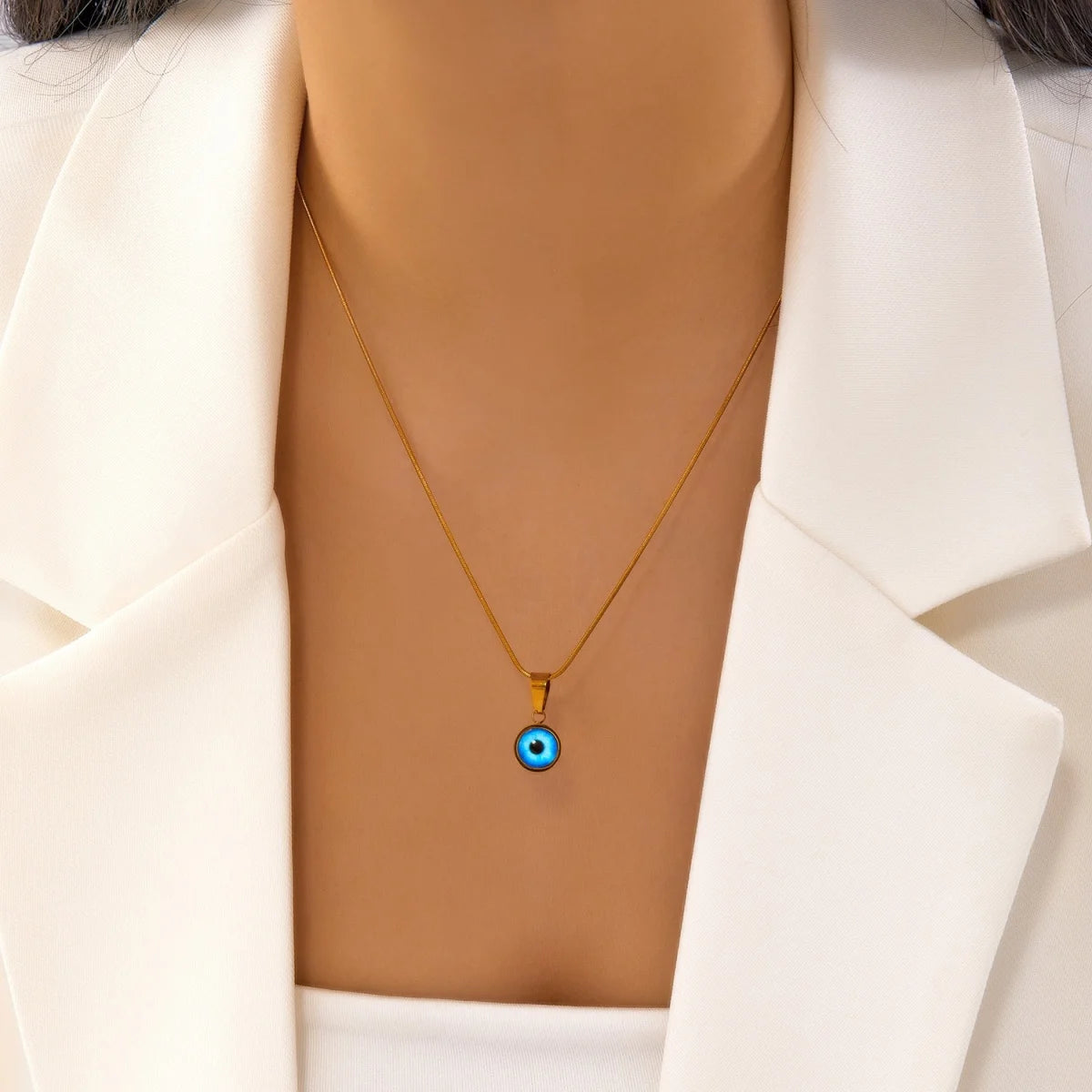 Glücksbringer Doppelschichtige Zirkon Böser Blick Halsketten für Damen und Herren Türkisches Auge Anhänger Halskette Party Schmuck Geschenk