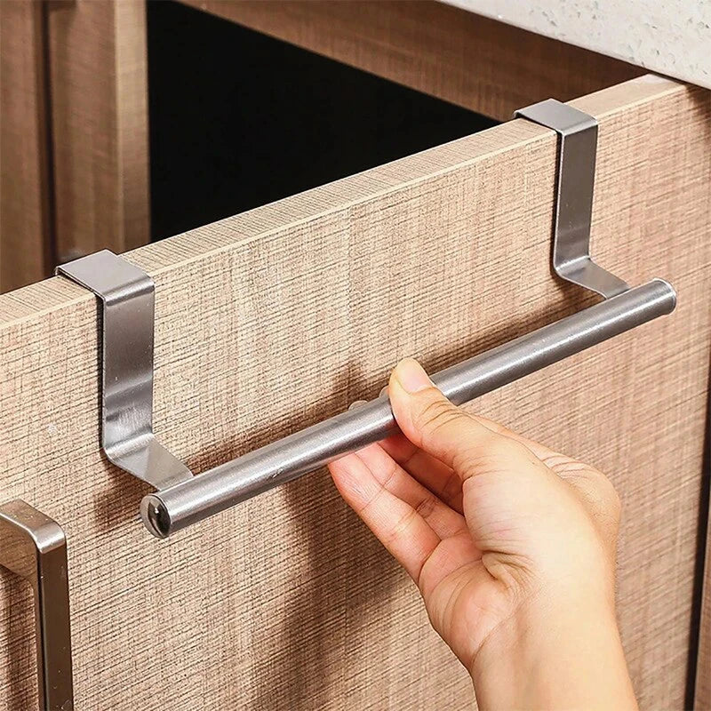 1/2Pcs Edelstahl Handtuch Bar Schrank Tür Handtuch Hängen Bar Edelstahl Bad Küche Schrank Tür Handtuch Wischen rack