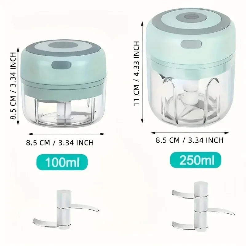 Elektrischer Mini-Knoblauchzerkleinerer 100ML/250ML Lebensmittelzerkleinerer Knoblauchpresse USB Tragbarer Kleiner Küchenprozessor für Gemüse