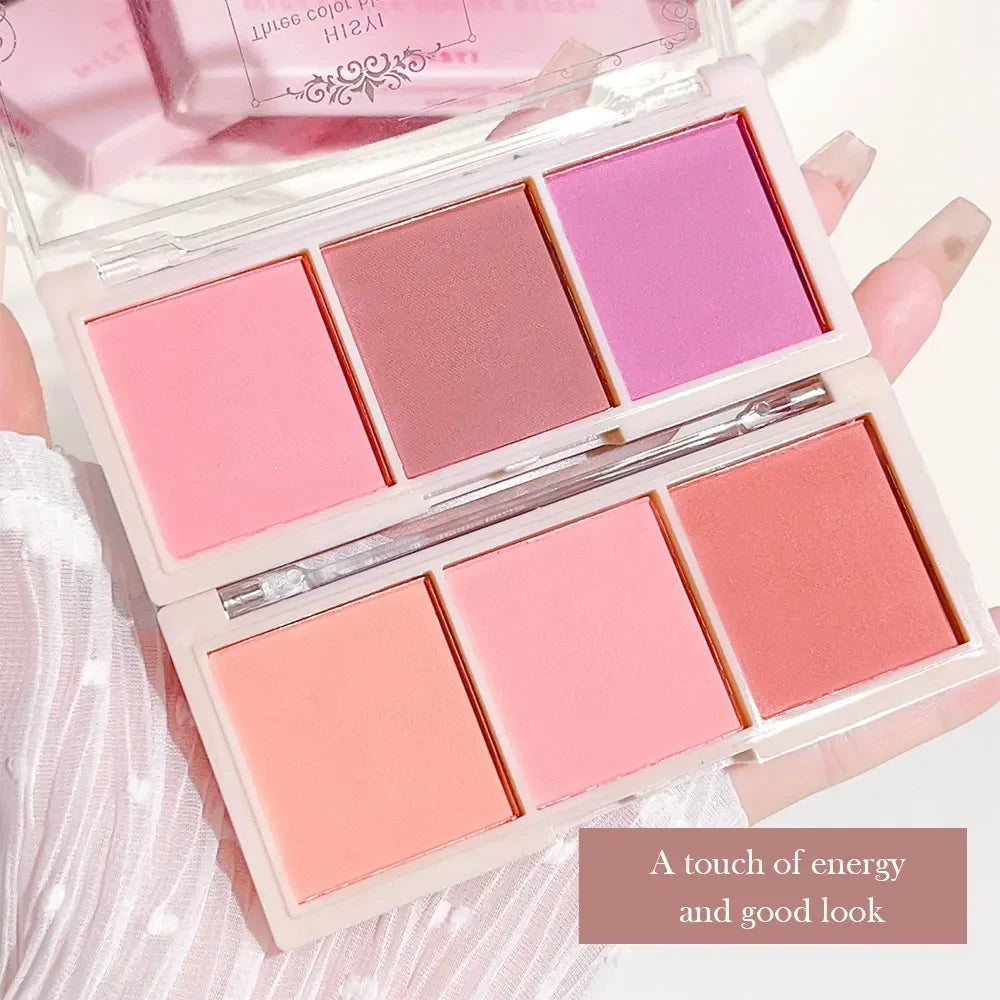3-Farben-Wange, rote Platte, nacktes Make-up, natürlicher, mattierter Milchtee, orangefarbenes Lidschatten-Make-up, langlebig, hohe Farbwiedergabe, unsichtbar