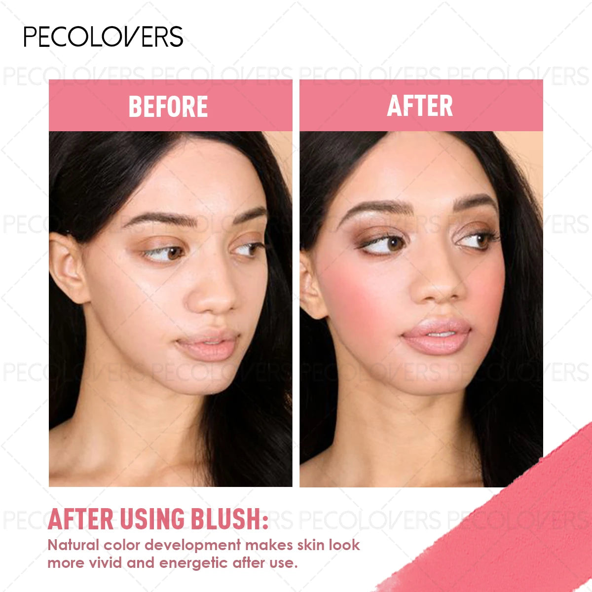 1-teiliges wasserfestes, mattes Rouge, Make-up-Look mit natürlichem Finish, Verwendung für Augen, Wangen, Lippen, Konturierung und Highlight-Rouge-Make-up