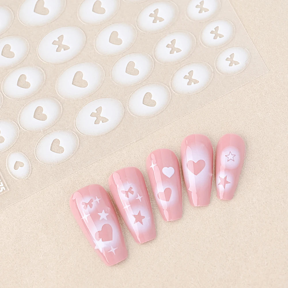 1 Stück 5D Laser Baker Light Ocean Theme Nagelaufkleber Dream Bubble Nagelaufkleber Schillernder blauer und klarer holografischer Stern DIY Maniküre