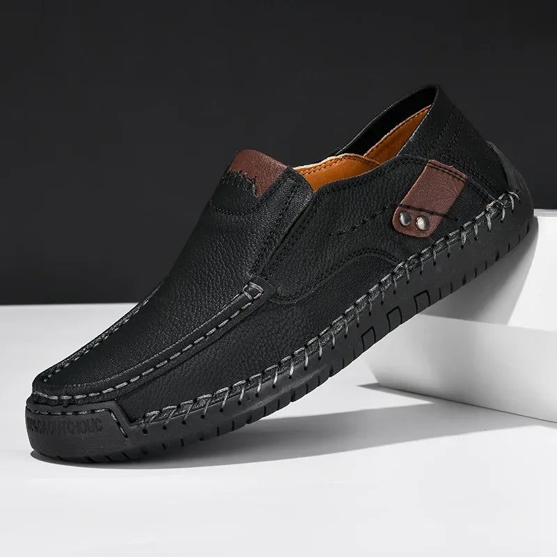 Business Casual Handgenähte Herren-Slipper in Übergrößen Frühling Herbst Neuer Stil Cross-Border Bean Bean Schuhe mit Gummisohle