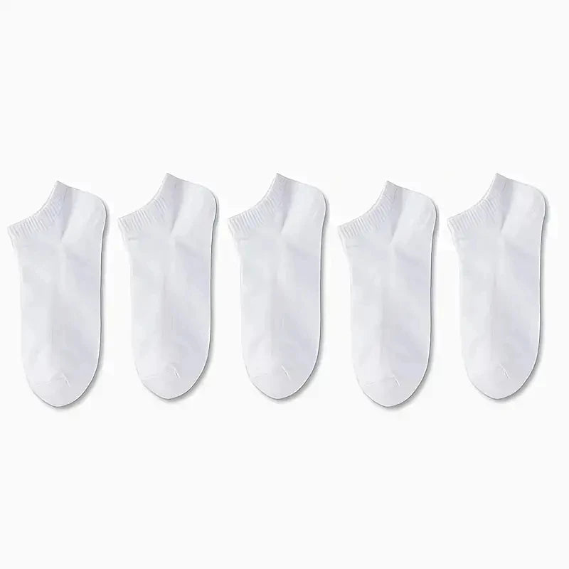 5 Paar Herren-Bootssocken, Business, Sport, Schweißabsorption, reif, Sommer, Herbst, einfarbig, kein Pilling, vielseitige Söckchen