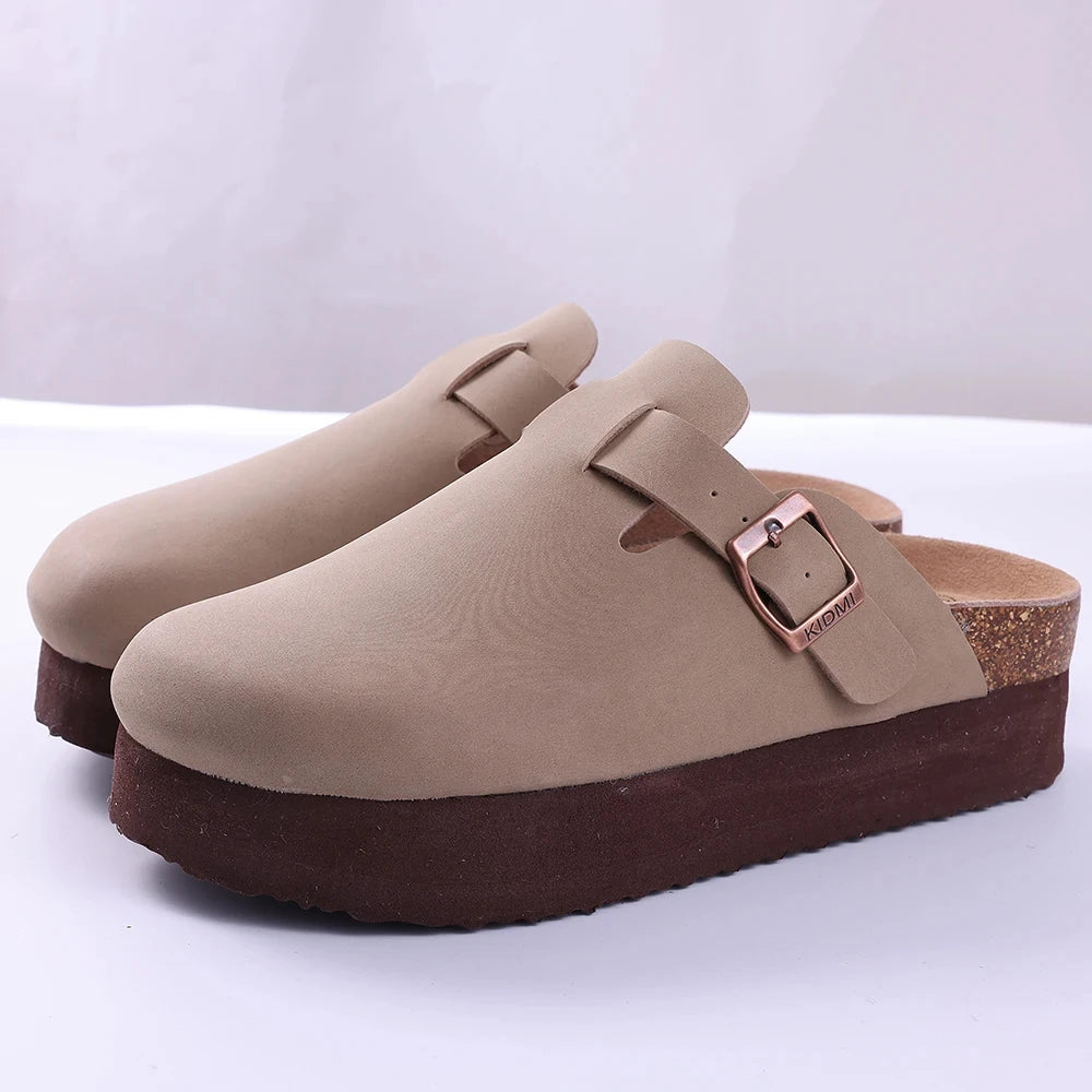 Crestar Damen-Clogs, Pantoletten, Kork-Clogs, Hausschuhe, Herren, Outdoor-Pantoletten, Wildleder-Clogs, Schuhe mit Fußgewölbeunterstützung, Mule-Leder-Clogs, Sandale