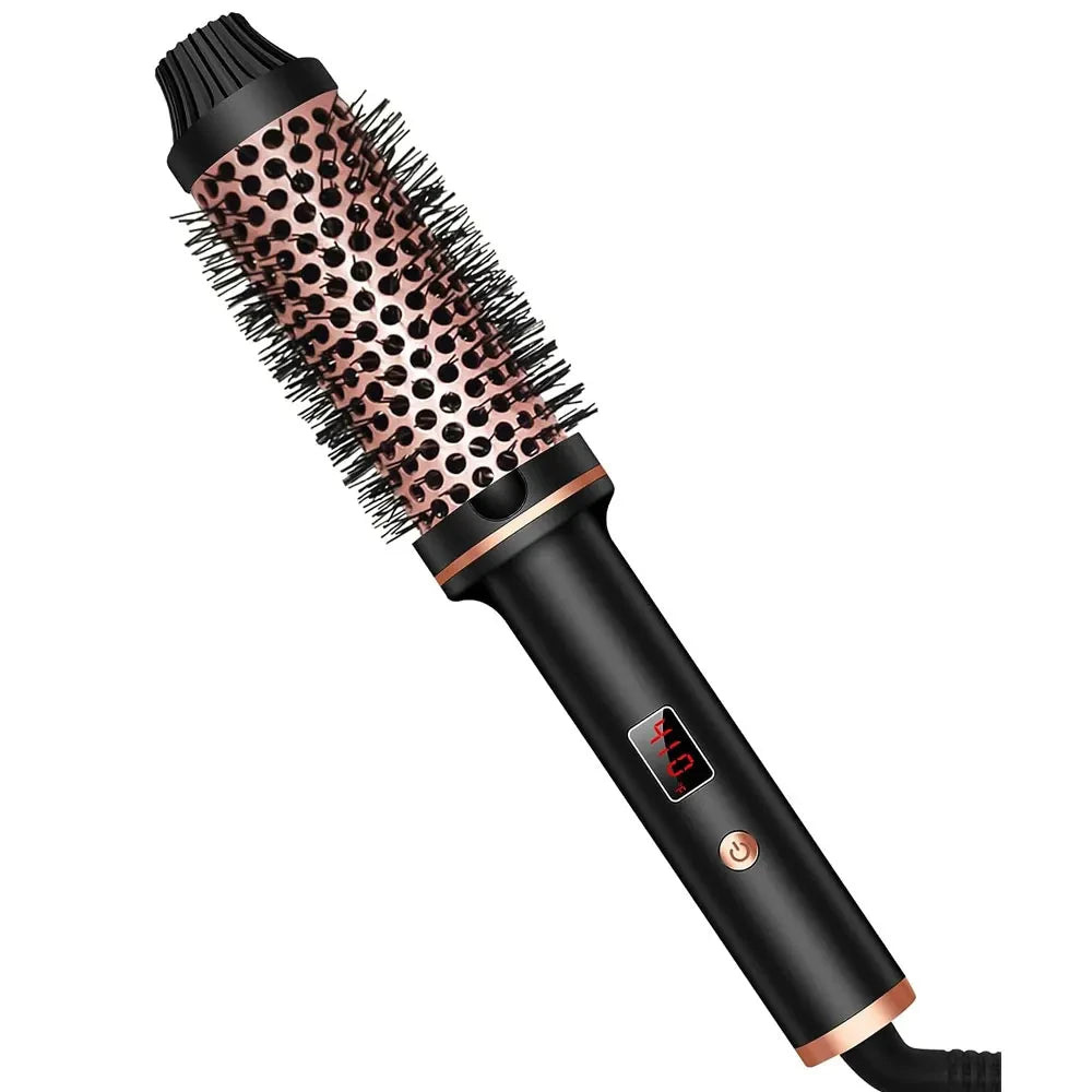 3-in-1-Lockenwickler mit ionischem Haar, professioneller Lockenstab, beheizte Haar-Styling-Bürste, Anti-Verbrühungs-Thermobürste, Lockenstäbchen