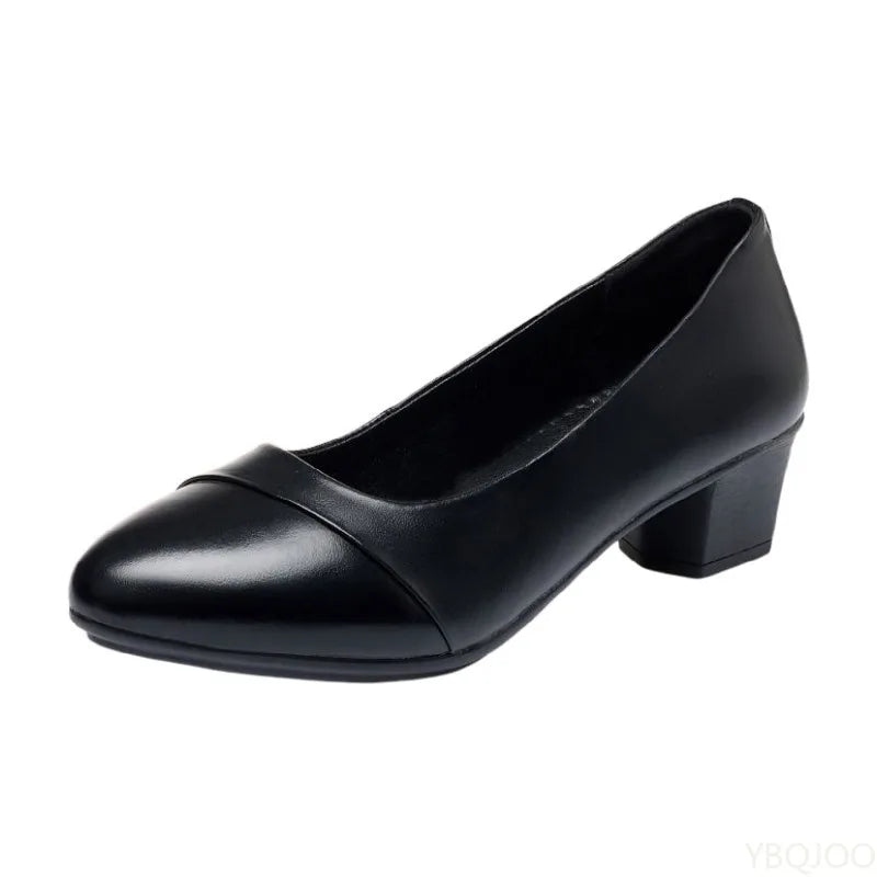 Frühling und Sommer, weiche Sohle, bequem, rutschfest, modische Damen-High-Heels, neuer mittlerer Absatz, Mutter-Arbeits-Damenschuhe 2025,