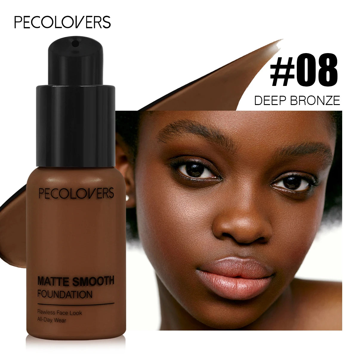 1PC Flawless Liquid Foundation – Vollständige Abdeckung, matt, wasserfest, verbirgt Hautunreinheiten, verschiedene Farbtöne