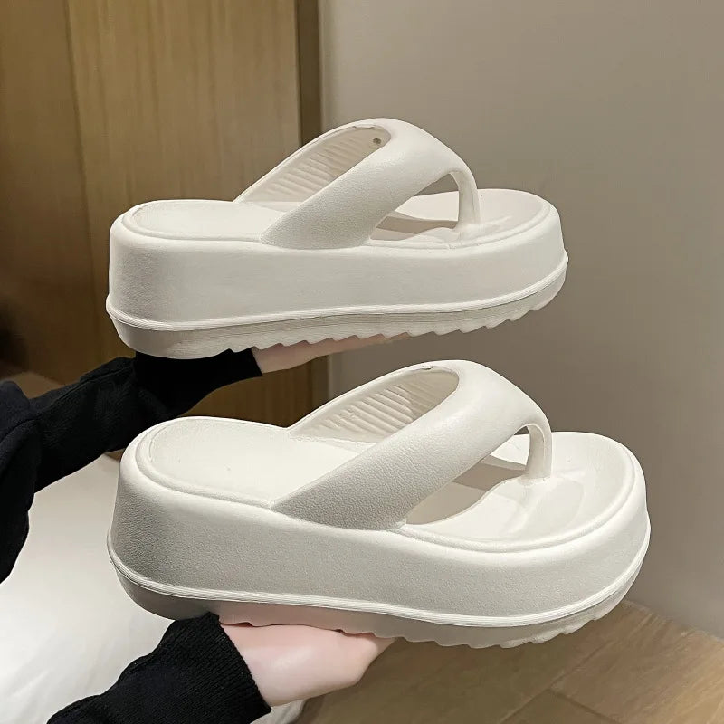 Kidmi Frauen Plattform Sandalen Frauen Flip-flops EVA Heels Sandalen Für Frauen Mode Strand Rutschen Outdoor Weiche Ferse Wolke hausschuhe
